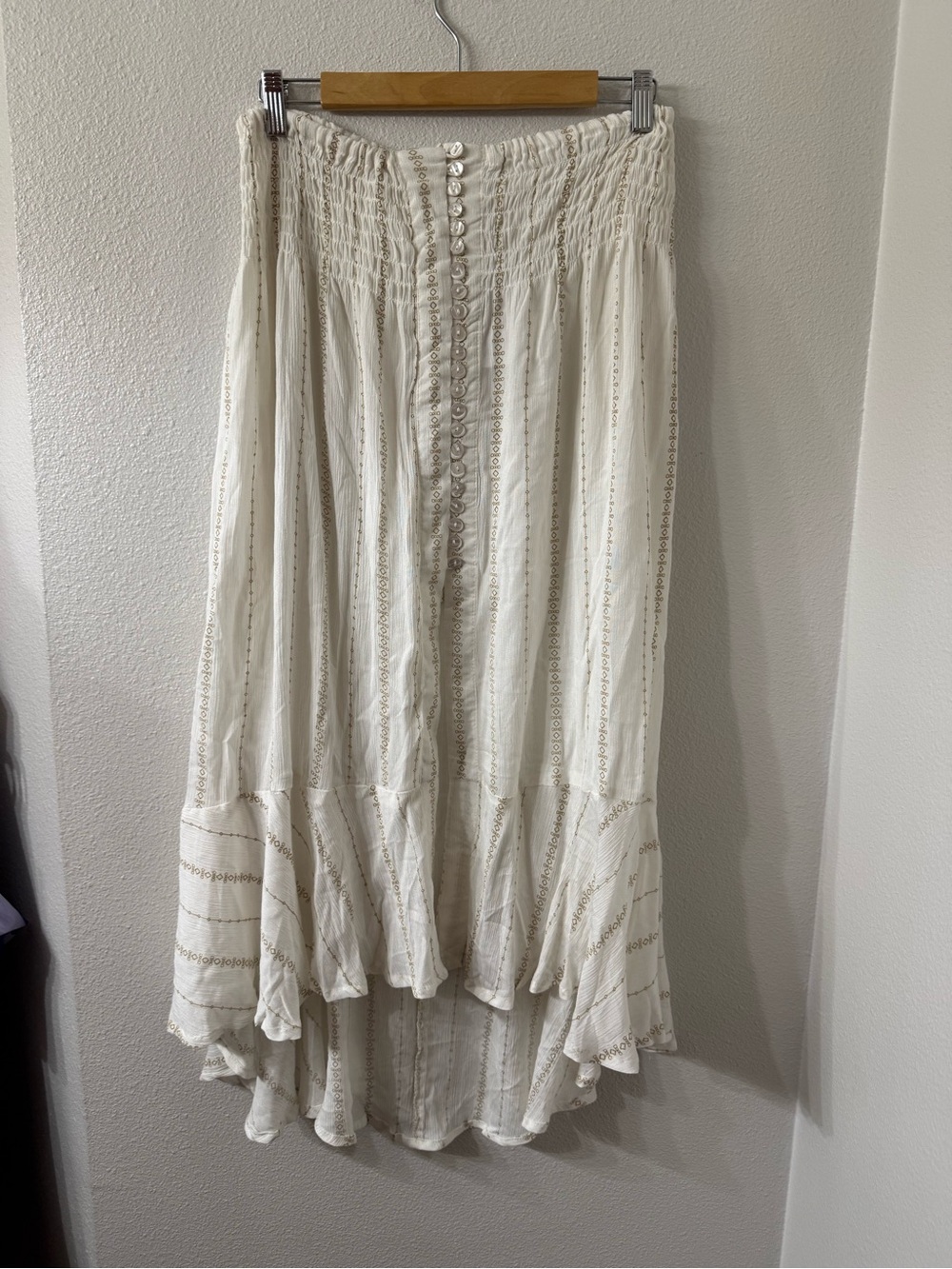 Dotti White Button-Front Swim Cover Up Skirt | Size Large | NWT